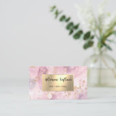 ソーシャルメディアQRコードグリッター金ゴールド モダン エレガント 名刺 (スタンド正面)