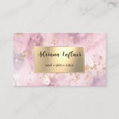 ソーシャルメディアQRコードグリッター金ゴールド モダン エレガント 名刺 (正面)