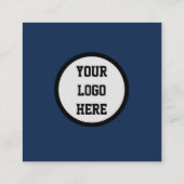 ソーシャルメディアQRコードスキャン可能ネイビーブルー スクエア名刺 (裏面)