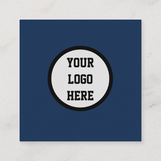 ソーシャルメディアQRコードスキャン可能ネイビーブルー スクエア名刺 (裏面)