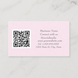 ソーシャルメディアQRコードスキャン可能ピンクプロフェッショナル 名刺