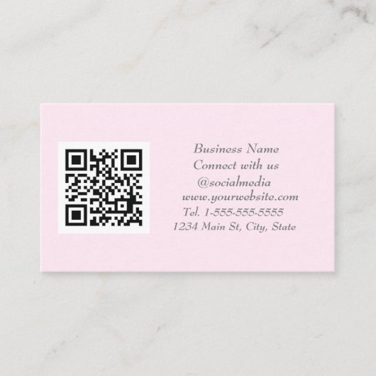 ソーシャルメディアQRコードスキャン可能ピンクプロフェッショナル 名刺 (正面)