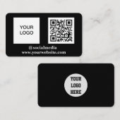 ソーシャルメディアQRコードスキャン可能ブラックプロフェッショナル 名刺 (正面/裏面)