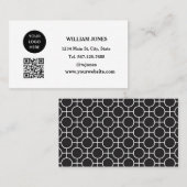 ソーシャルメディアQRコードスキャン可能ブラックモダン 名刺 (正面/裏面)