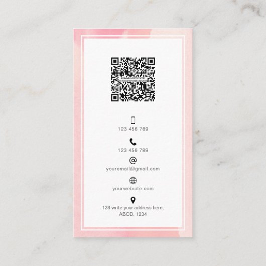ソーシャルメディアQRコードトレンディースタイリッシュ赤面 名刺 (裏面)