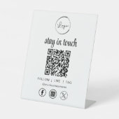 ソーシャルメディアQRコードビジネスロゴ 台座サイン (正面)