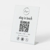 ソーシャルメディアQRコードビジネスロゴ 台座サイン (正面)