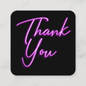 ソーシャルメディアQRコードビジネス紫ありがとう スクエア名刺 (正面)