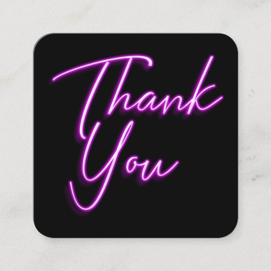 ソーシャルメディアQRコードビジネス紫ありがとう スクエア名刺 (正面)