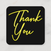 ソーシャルメディアQRコードビジネス黄色ありがとう スクエア名刺 (正面)