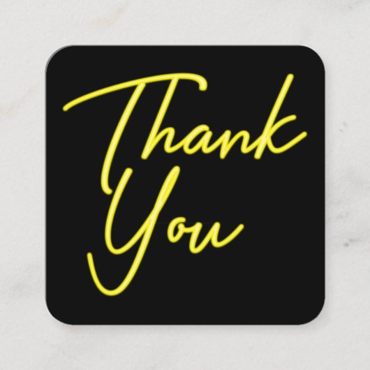 ソーシャルメディアQRコードビジネス黄色ありがとう スクエア名刺 (正面)