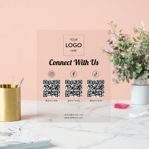 ソーシャルメディアQRコードビジネス アクリルサイン