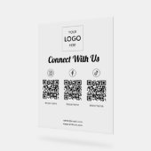 ソーシャルメディアQRコードビジネス アクリルサイン (傾斜)