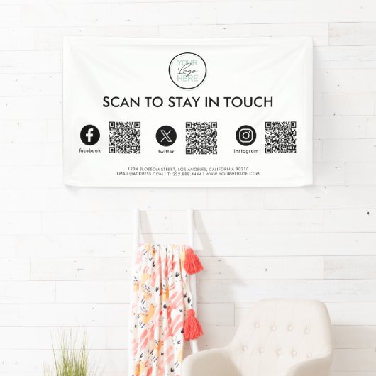 ソーシャルメディアQRコードビジネス 横断幕 (インサイチュ)