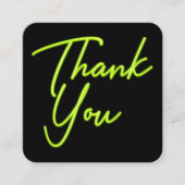 ソーシャルメディアQRコードビジネスNeon Green Thank You スクエア名刺 (正面)