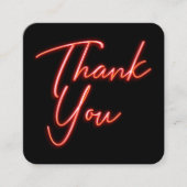 ソーシャルメディアQRコードビジネスNeon Redありがとう スクエア名刺 (正面)