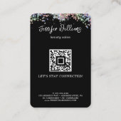 ソーシャルメディアQRコードフォトグリッターブラックモダン 名刺 (裏面)