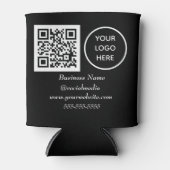 ソーシャルメディアQRコードブラックビジネスモダンロゴ 缶クーラー (正面)