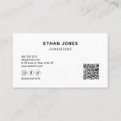 ソーシャルメディアQRコードプロフェッショナルホワイト 名刺 (裏面)