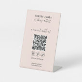 ソーシャルメディアQrコードペデスタルサインに接続 台座サイン (正面)