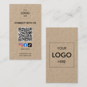 ソーシャルメディアQRコードモダンロゴクラフト 名刺 (正面/裏面)
