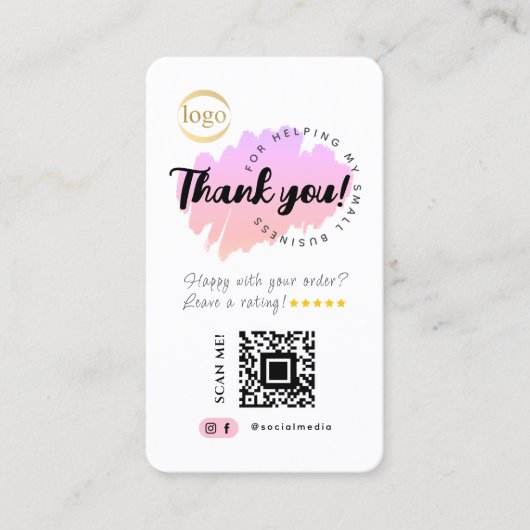 ソーシャルメディアQRコードロゴありがとうごクリエイティブ 名刺 (正面)