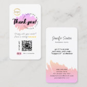 ソーシャルメディアQRコードロゴありがとうごクリエイティブ 名刺 (正面/裏面)