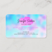 ソーシャルメディアQRコードロゴありがとうブルーモダン 名刺 (裏面)