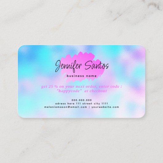 ソーシャルメディアQRコードロゴありがとうブルーモダン 名刺 (裏面)