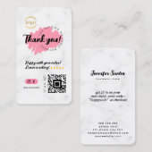 ソーシャルメディアQRコードロゴありがとう大理石モダン 名刺 (正面/裏面)