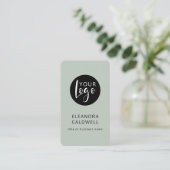 ソーシャルメディアQRコードロゴのミニマリスト 名刺 (スタンド正面)