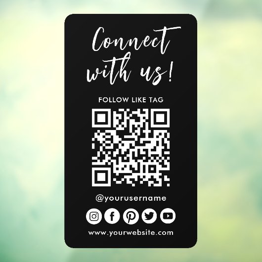 ソーシャルメディアQRコードロゴを使用した接続 ウィンドウサイン (シート3)