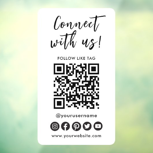 ソーシャルメディアQRコードロゴを使用した接続 ウィンドウサイン (シート3)