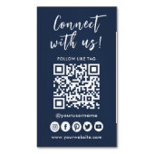 ソーシャルメディアQRコードロゴを使用した接続 マグネット名刺 (正面縦)
