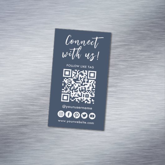ソーシャルメディアQRコードロゴを使用した接続 マグネット名刺 (インサイチュ)