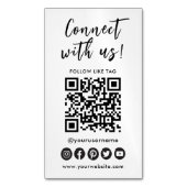 ソーシャルメディアQRコードロゴを使用した接続 マグネット名刺 (正面縦)