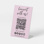 ソーシャルメディアQRコードロゴを使用した接続 台座サイン (正面)