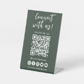 ソーシャルメディアQRコードロゴを使用した接続 台座サイン (正面)