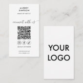 ソーシャルメディアQRコードロゴを使用した接続 名刺 (正面/裏面)