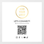 ソーシャルメディアQRコードロゴを白に追加 ウィンドウサイン (シート)