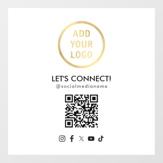 ソーシャルメディアQRコードロゴを白に追加 ウィンドウサイン (シート)