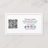 ソーシャルメディアQRコードロゴブラックインフルエンサーモダン 名刺 (正面)