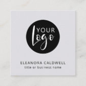 ソーシャルメディアQRコードロゴプラチナ スクエア名刺 (正面)