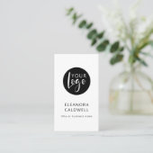 ソーシャルメディアQRコードロゴミニマリストホワイト 名刺 (スタンド正面)