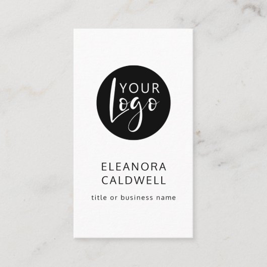 ソーシャルメディアQRコードロゴミニマリストホワイト 名刺 (正面)