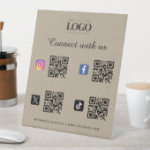 ソーシャルメディアQrコードロゴTwitter Facebook Kraft 台座サイン (インサイチュ)