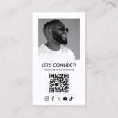 ソーシャルメディアQRコード写真の白縦線の追加 名刺 (正面)