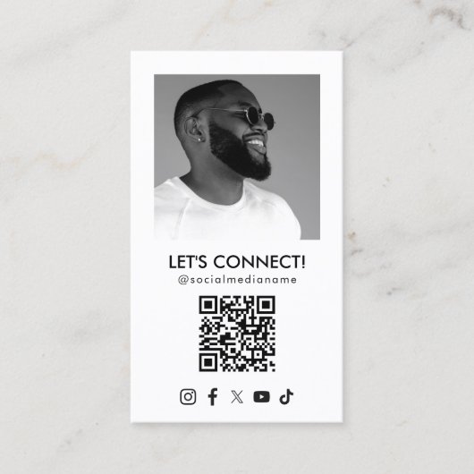 ソーシャルメディアQRコード写真の白縦線の追加 名刺 (正面)