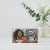 ソーシャルメディアQRコード写真 名刺 (スタンド正面)