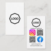 ソーシャルメディアQRコード名刺 名刺 (正面/裏面)